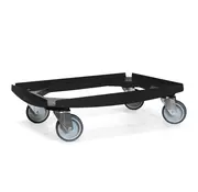 MESO MESO - Onderwagen - Rolplateau ABS - Zwart - Laadvlak 600 x 400mm - 4 TPR zwenkwielen - 100mm - 250kg