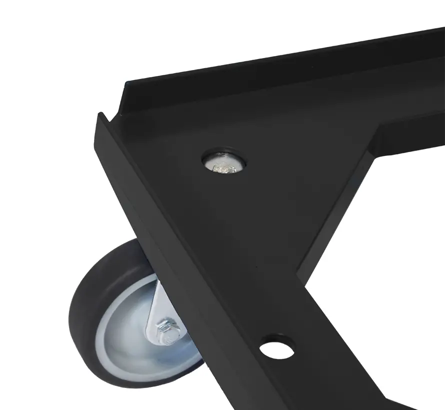 MESO - Onderwagen - Rolplateau ABS - Zwart - Laadvlak 600 x 400mm - 4 TPR zwenkwielen - 100mm - 250kg