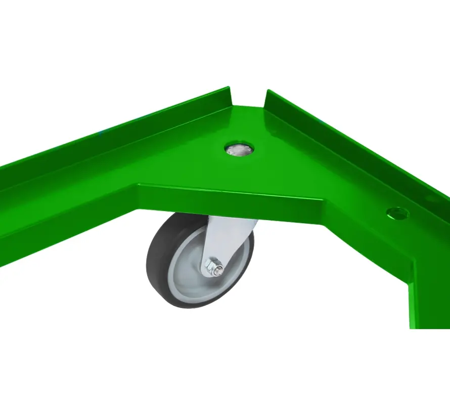 MESO - Onderwagen - Rolplateau ABS - Groen - Laadvlak 600 x 400mm - 4 TPR zwenkwielen - 100mm - 250kg