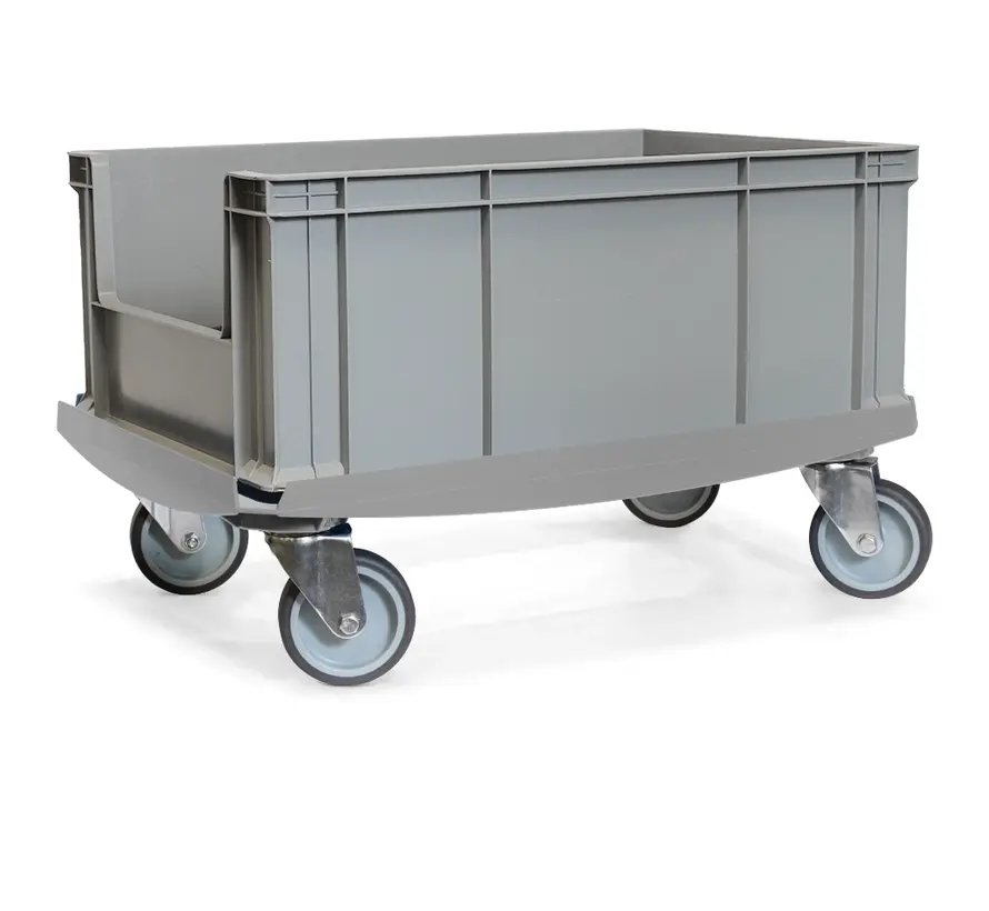 MESO - Onderwagen - Rolplateau ABS - Grijs - Laadvlak 600 x 400mm - 4 TPR zwenkwielen - 100mm - 250kg