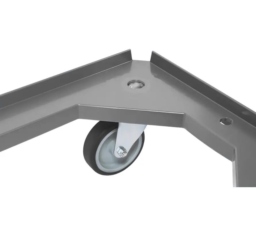 MESO - Onderwagen - Rolplateau ABS - Grijs - Laadvlak 600 x 400mm - 4 TPR zwenkwielen - 100mm - 250kg