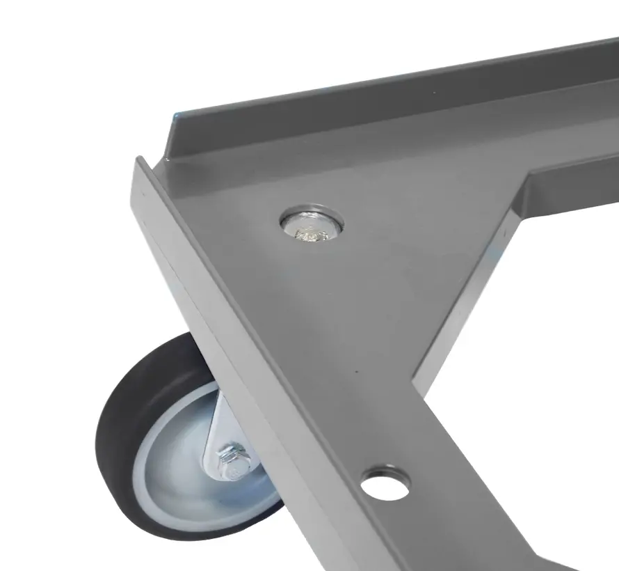 MESO - Onderwagen - Rolplateau ABS - Grijs - Laadvlak 600 x 400mm - 4 TPR zwenkwielen - 100mm - 250kg