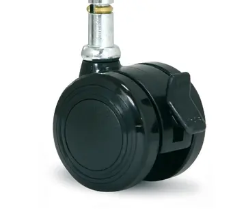 MESO Meubelwiel 50mm PU dubbel soft met stift 11x23mm  geremd