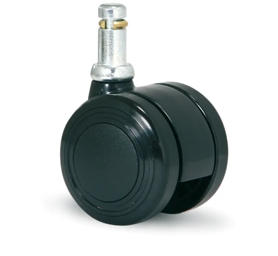 Meubelwiel 50mm PU dubbel soft met stift 11x23mm