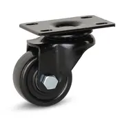 MESO Zwart nylon zwenkwiel met topplaat - 50mm - 150kg