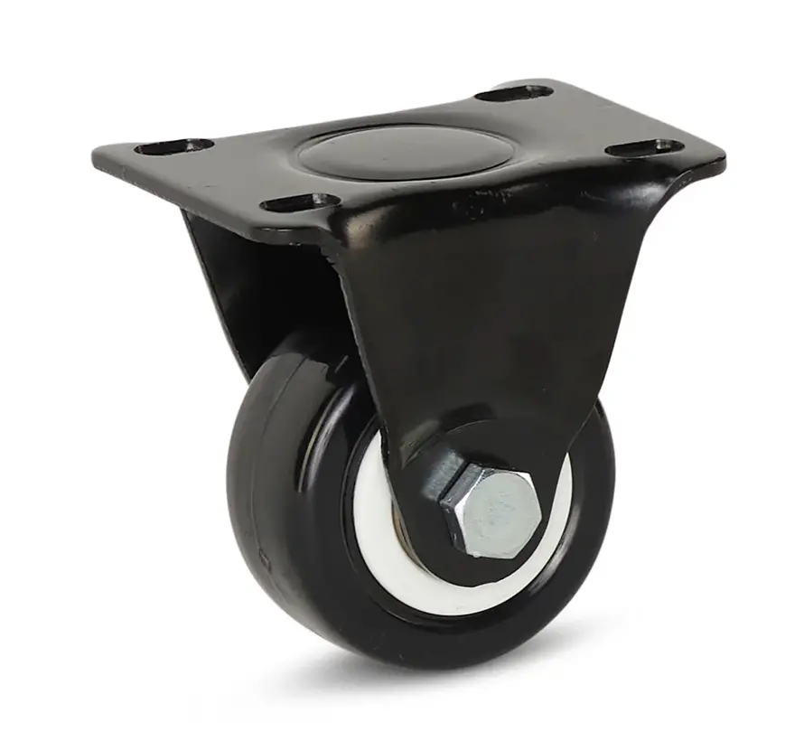Zwart PU bokwiel - 50mm - 60kg