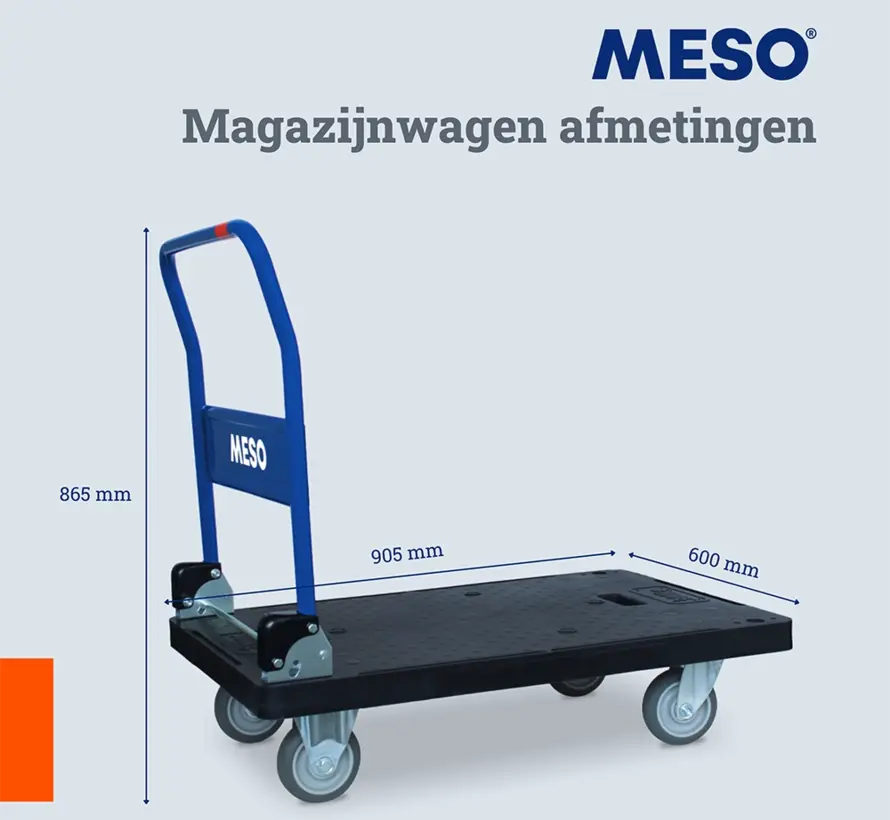 MESO inklapbare plateauwagen - Transportwagen 300 kg draagvermogen