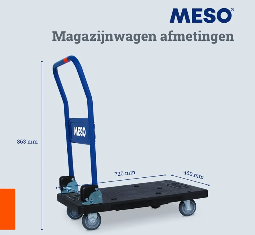 MESO inklapbare plateauwagen - Transportwagen 150 kg draagvermogen