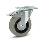 Grijs Rubber zwenkwiel geremd met topplaat - 125mm - 180kg