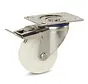 Nylon RVS zwenkwiel geremd met topplaat - 80mm - 130kg C