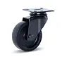Meubel zwenkwiel zwart met topplaat - 75mm - 60kg