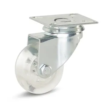 MESO Transparant Meubel zwenkwiel met topplaat - 50mm - 50kg