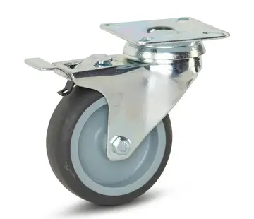 MESO Meubel zwenkwiel geremd met topplaat - 75mm - 60kg