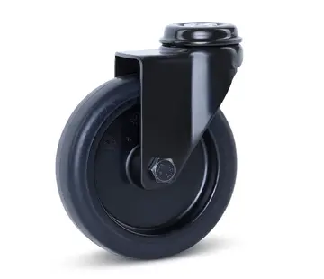 MESO Meubel zwenkwiel zwart met centraal gat - 100mm - 90kg