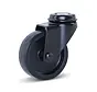 Meubel zwenkwiel zwart met centraal gat - 75mm - 60kg