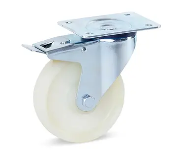 MESO Nylon zwenkwiel geremd met topplaat - 150mm - 350kg