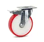 PU zwenkwiel geremd met topplaat - 200mm - 400kg