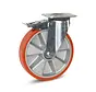 PU zwaarlast zwenkwiel geremd met topplaat - 250mm - 800kg