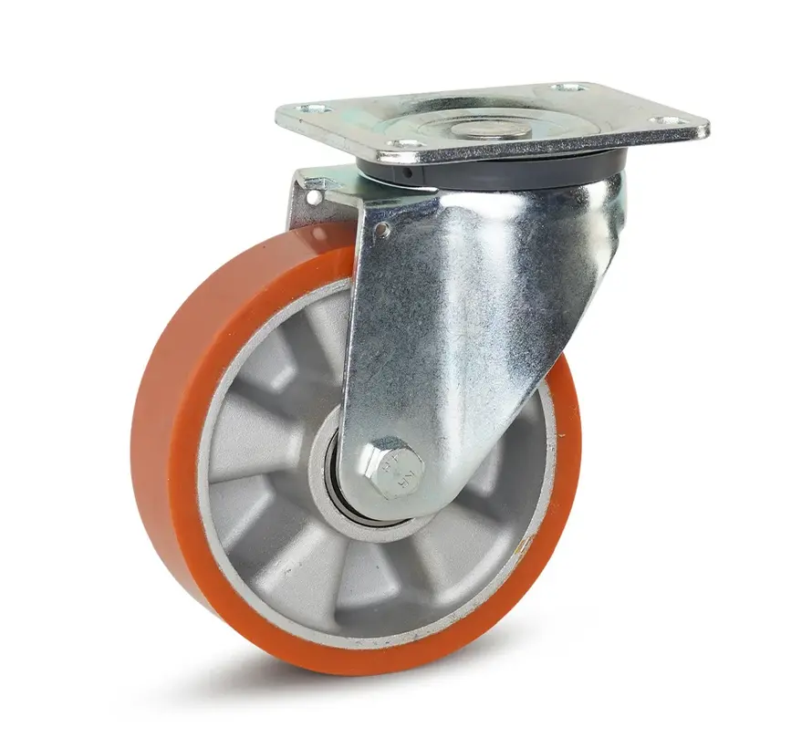 PU zwaarlast zwenkwiel met topplaat - 160mm - 700kg