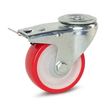 MESO PU zwenkwiel geremd met centraal gat - 100mm - 180kg