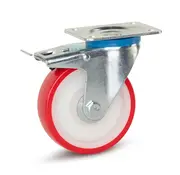 MESO PU zwenkwiel geremd met topplaat - 125mm - 230kg