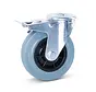 Grijs rubber zwenkwiel geremd met centraal gat  - 125mm - 120kg - Streeploos