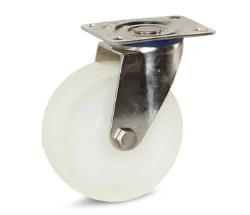 MESO Nylon RVS zwenkwiel met topplaat - 125mm - 220kg