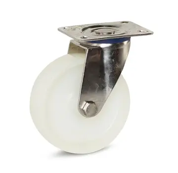 MESO Nylon RVS zwenkwiel met topplaat - 125mm - 220kg