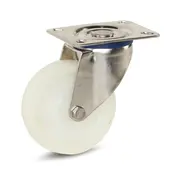 MESO Nylon RVS zwenkwiel met topplaat - 100mm - 180kg