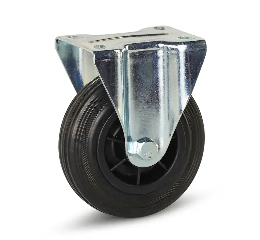 Rubber bokwiel 125mm - 90kg