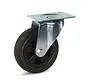 Rubber zwenkwiel met topplaat - 160mm - 140kg