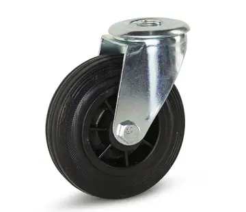 MESO Rubber zwenkwiel 125mm met centraal gat - 120kg
