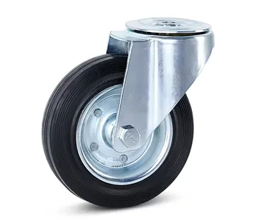 MESO Reukloos rubber zwenkwiel met centraal gat - 160mm - 140kg