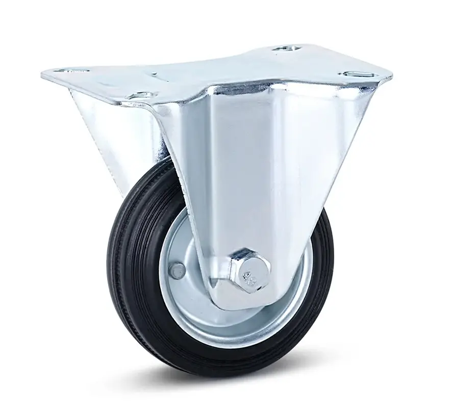 Reukloos rubber bokwiel - 80mm - 70kg