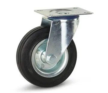 MESO Reukloos rubber zwenkwiel met topplaat - 125mm - 90kg
