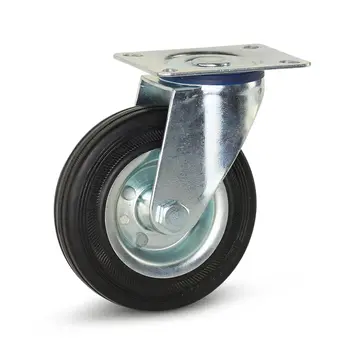 MESO Reukloos rubber zwenkwiel met topplaat - 125mm - 90kg