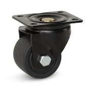 MESO Zwart nylon zwaarlast zwenkwiel met topplaat - 75mm - 600kg