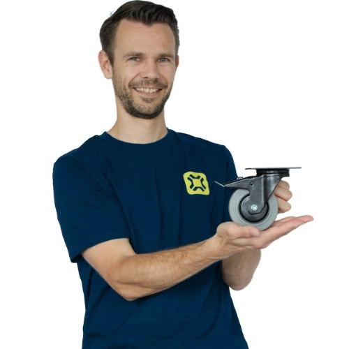 Grijzen elastische rubberen wielen