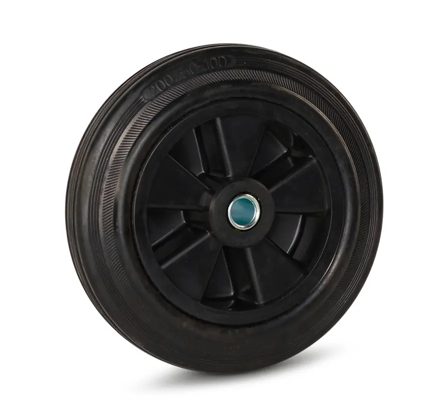 Rubber wiel - 250mm - 250kg