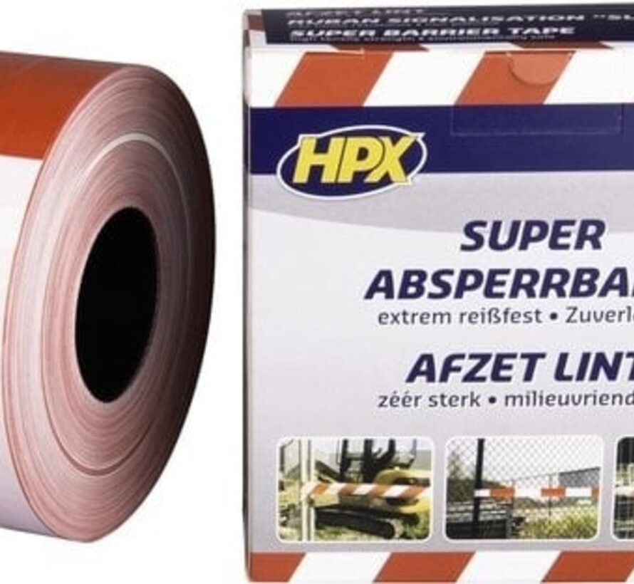 HPX - Super Afzetlint - Wit/Rood - 80mm x 500m