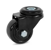 MESO Zwart nylon zwenkwiel met centraal gat - 50mm - 150kg