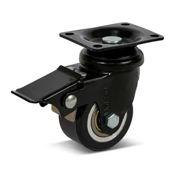 MESO PU zwenkwiel geremd met topplaat - 50mm - 120kg