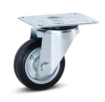 MESO Reukloos rubber zwenkwiel met topplaat - 80mm - 80kg