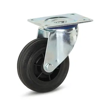 MESO Rubber zwenkwiel met topplaat - 100mm - 100kg