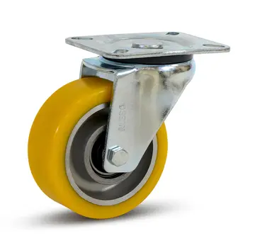 MESO PU zwaarlast zwenkwiel met topplaat - 100mm - 350kg
