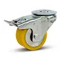 PU zwaarlast zwenkwiel geremd met boutgat - 80mm - 300kg