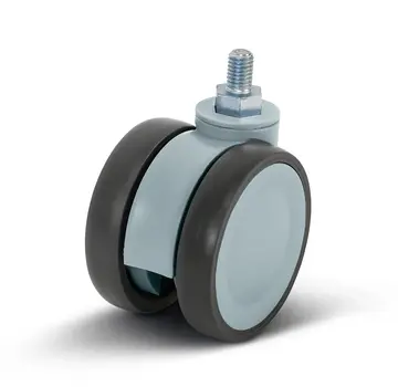 MESO Grijs dubbel meubel zwenkwiel met schroefdraad - 75mm - 80kg