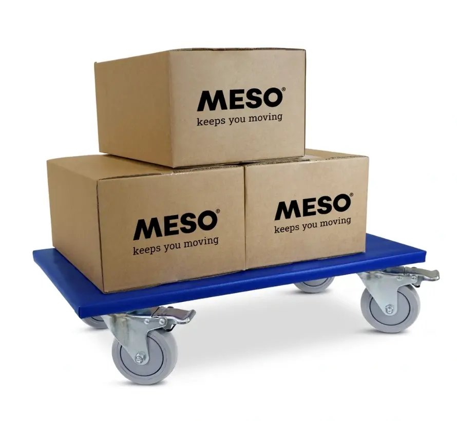 Meubelroller 4 x geremd - Rubber wiel - 600mm x 350mm - 350kg