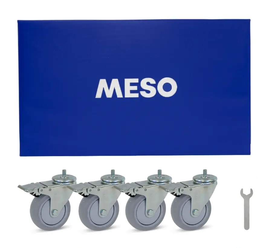 Meubelroller 4 x geremd - Rubber wiel - 600mm x 350mm - 350kg