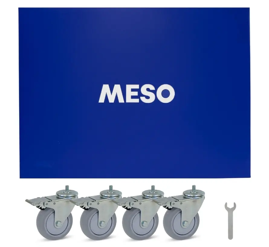 Meubelroller 4 x geremd - Rubber wiel - 800mm x 600mm - 350kg